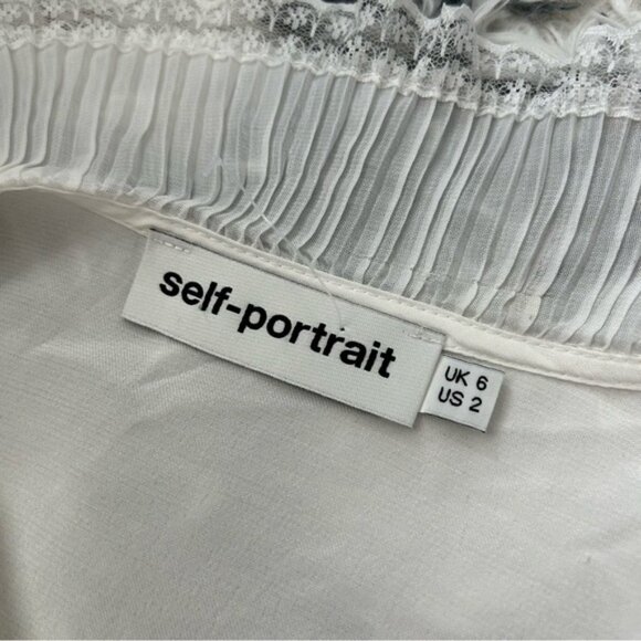 Self-Portrait Monochrome Trimmed Satin Shirt - Picture 8 of 11